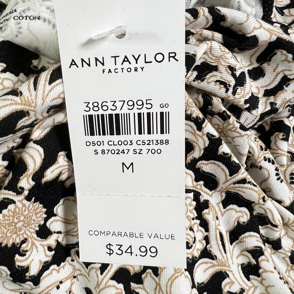 Ann‎ Taylor Factory Womens Round Neck Tee Shirt Floral Size Medium NWT Versatile - Picture 5 of 7